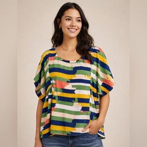 Maeve Anthropologie Multicolor Striped Blouse